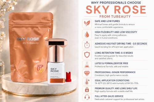 Sky Rose Eyelash Extension Glue - 5ml, Fast Drying 0.5s, 6-8 Weeks Retention