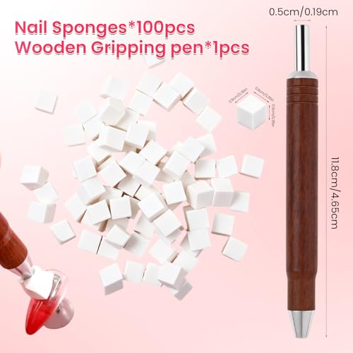 BQAN Brown Nail Sponges for Ombre Nail Art, Upgraded Mini Blending Sponges