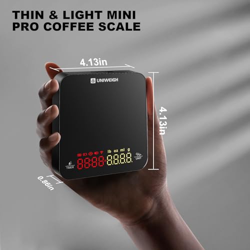 UNIWEIGH Precision Coffee Scale with Timer | Rechargeable 2kg/0.1g