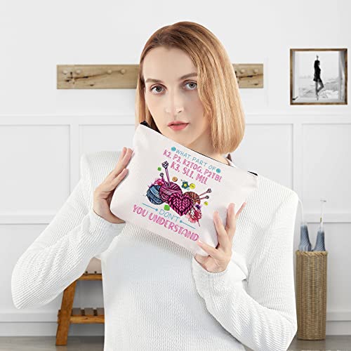 Funny Knitting Cosmetic Bag - I Don't Understand Makeup Pouch