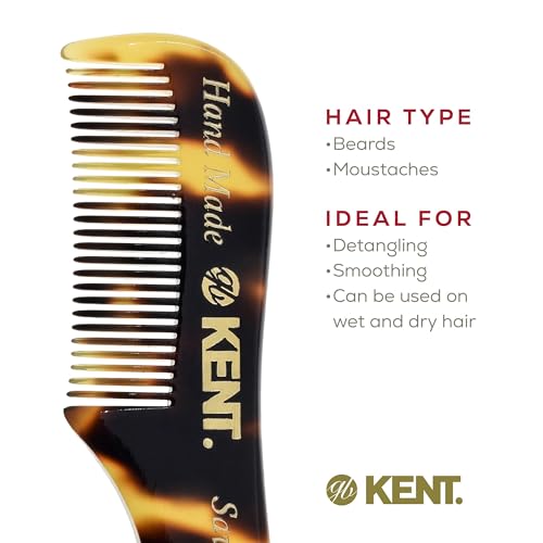 Kent A 81T X-Small Beard & Mustache Comb - 2 Pack Yellow Tokyo