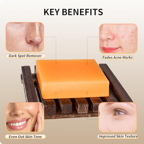 Kojic Acid Soap for Dark Spot Removal with Turmeric & Vitamin C - 2 Bars