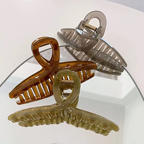 Large Jelly Hair Claw Clips Set for Thick Hair - 4 Pcs