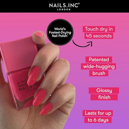 Nails Inc Speedy 45 Second Neon Pink Nail Polish - Blake Variation