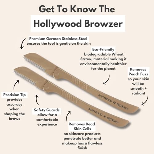 Hollywood Browzer Dermaplaner & Eyebrow Razor Duo - Gold