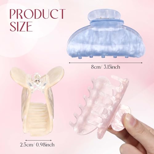Yuxung 8 Pcs Large Marble Acrylic Hair Claw Clips - Multicolor