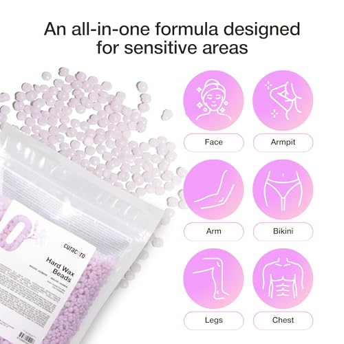 Curacoro Hard Wax Beads 500g - Mauve Jasmine for Medium to Coarse Hair Removal