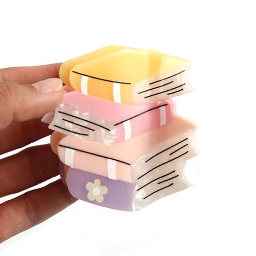 Book Acetate Hair Claw Clip - Cute Design for Girls & Women