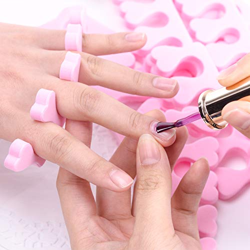 Lainrrew Foam Toe Separators for Pedicure, 50-Piece Set with 5 Nail Files