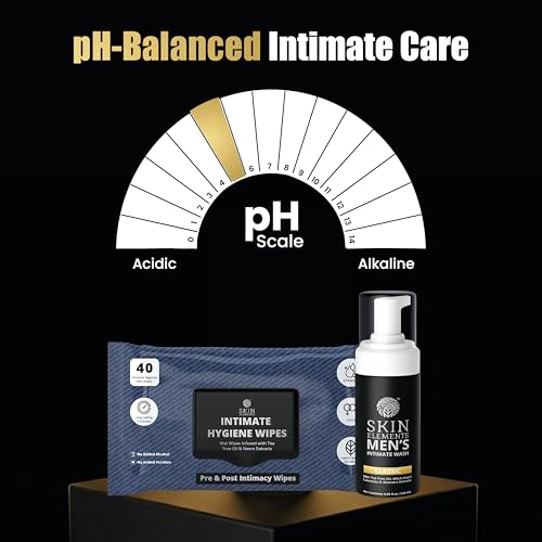 Skin Elements Men's Intimate Hygiene Combo: 120ml Foaming Wash & 30 Wipes