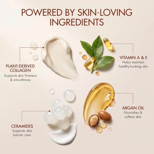 Majestic Pure Whipped Argan Oil Body Butter - 8 Oz with Ceramides & Vegan Collagen for Deep Hydration