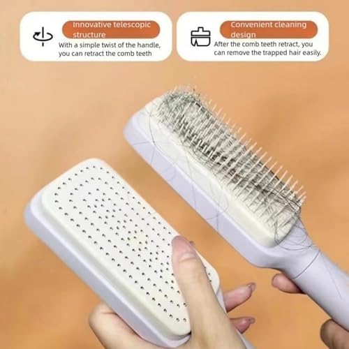 Vromoon Hair Detangling Brush with Retractable Bristles