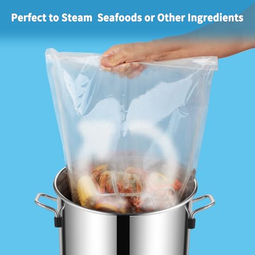 WRAPOK Seafood Boil Bags - 5 Pack Large Cooking Bags, 17.7 x 15.7 Inch