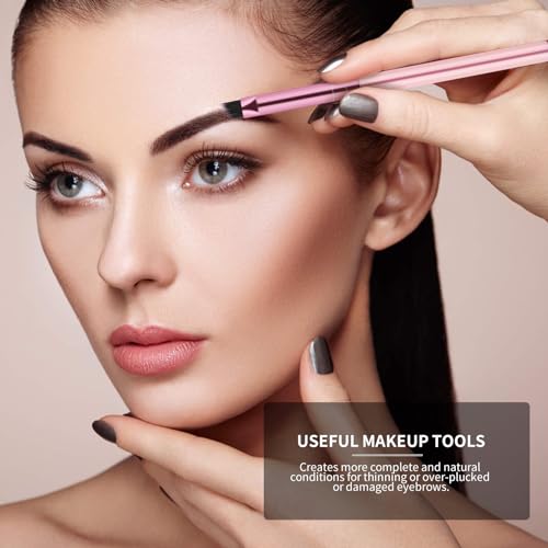 12-Piece Dual-Ended Eyebrow Brush Set - Angled & Spoolie Brushes