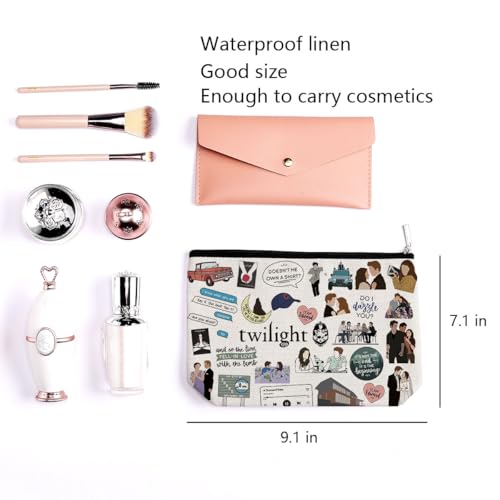 Twilight Movie Inspired Cosmetic Bag - Small Makeup Organizer with Zipper for Fans & Gifts