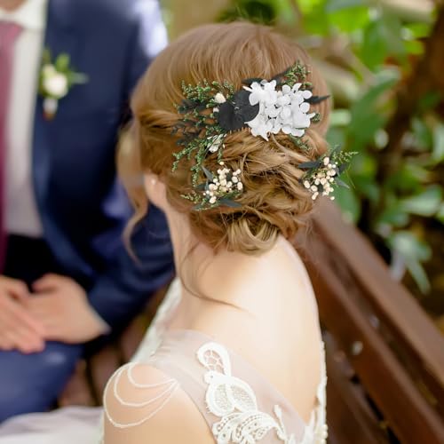 Suncalla 5 Pcs Burnt Orange Dried Flower Hair Pins & Comb Set