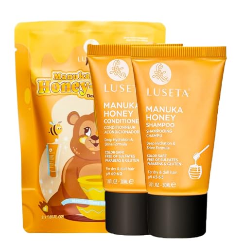 Luseta Manuka Honey Shampoo & Conditioner Set Hydrate & Repair for Dry and Dull Hair Adds Shine & Restore Softness Moisturizing for Damaged Hair 1.01 fl oz*2