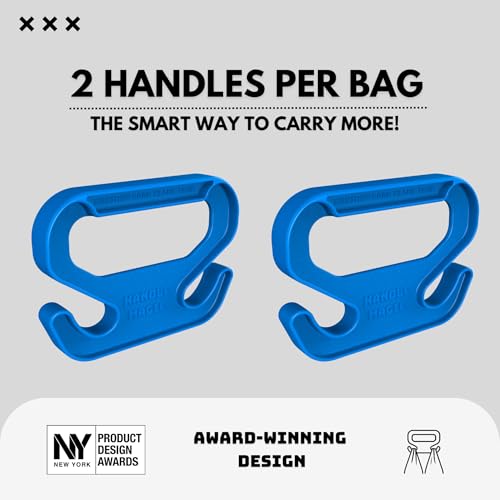 Ergonomic Shopping Bag Handle - Comfort Grip for Daily Use (2 Pack, Blue)