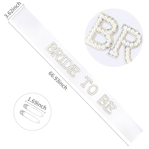 Bahaby White Bride to Be Satin Sash - Bachelorette & Bridal Shower Decorations