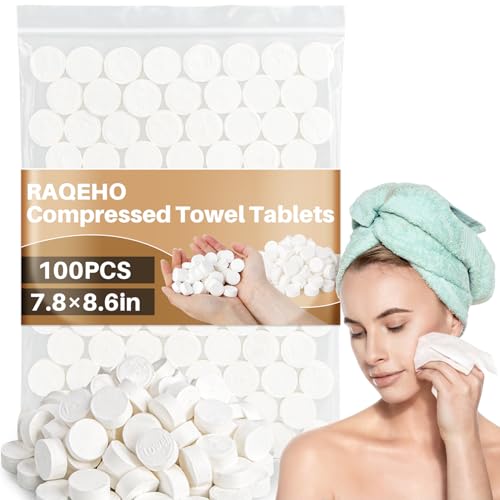 100 Compressed Travel Towels - Disposable Face Towels for Cleaning