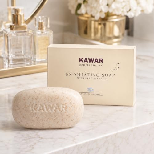 KAWAR Dead Sea Exfoliating Soap Bar with Salicylic Acid - 1-Pack, Vegan & Nourishing