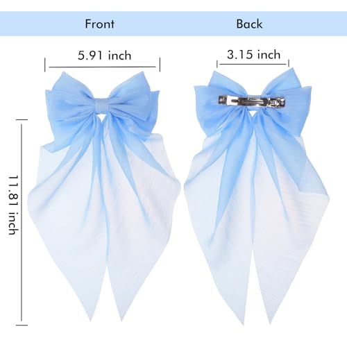 ONEYE Large Hair Bows Clip Set - 8pcs Fashion Hair Ribbons for Women (NO4)