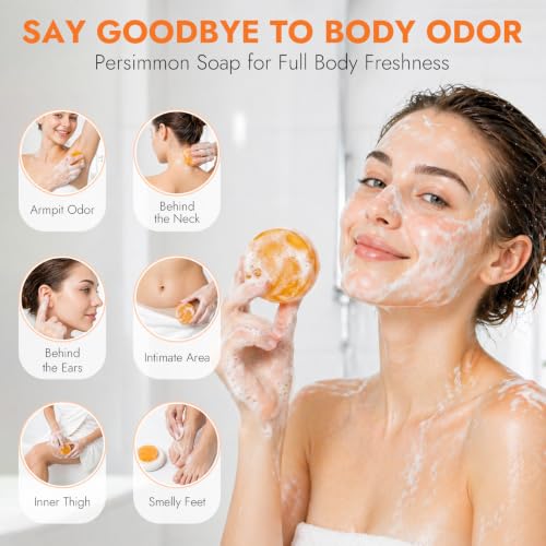 Persimmon Soap Bar for Body Odor Control | Deodorant Hand & Body Soap
