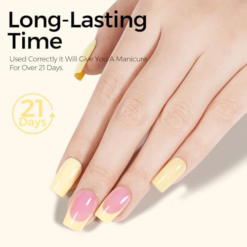 TOMICCA Yellow Gel Nail Polish 15ml - Vibrant Pastel Color for Spring