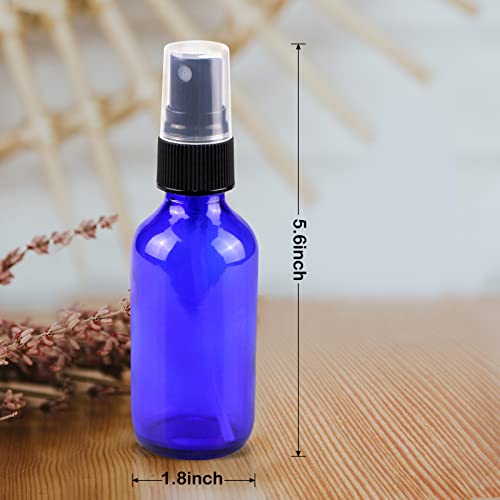 4 oz Mini Glass Spray Bottles with Funnel & Dropper - Travel Set (4 Pack)