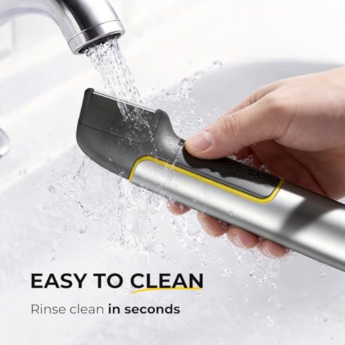 PRITECH Grey+Yellow Body & Pubic Hair Trimmer with Extendable Arm