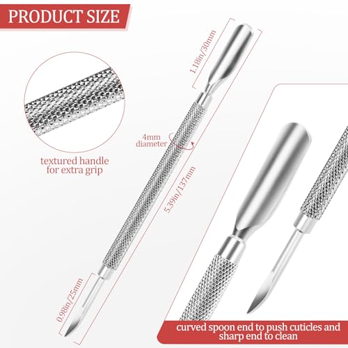 Dual-Ended Stainless Steel Cuticle Pusher and Trimmer Tool