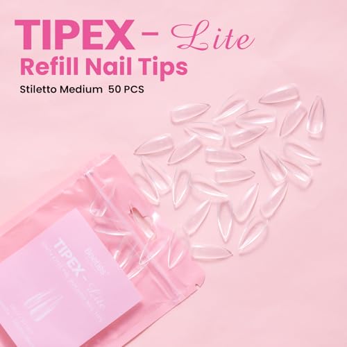 Beetles Tipex Lite Medium Stiletto Nail Tips - 50 Pcs