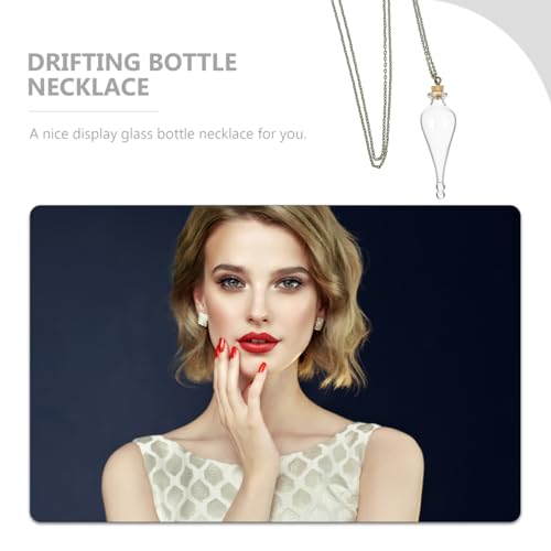 TEHAUX Mini Glass Bottle Necklace with Cork - DIY Keepsake Pendant