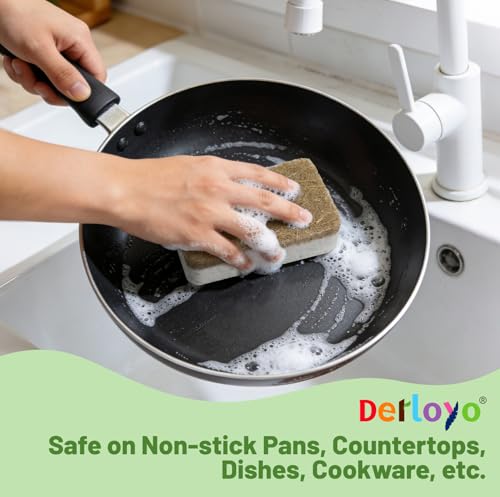 Plant-Based Kitchen Sponges - 12 Count Biodegradable & Non-Scratch