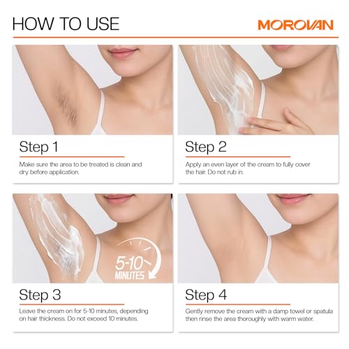 Morovan Painless Hair Removal Cream 4.1oz for Smooth Skin
