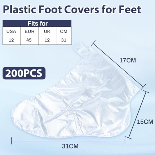 200 Pcs Disposable Foot Covers for Moisturizing & Pedicure Care