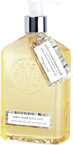 Mangiacotti Amber Woods Liquid Hand Soap - 12 Ounce Plant-Based Hand Wash with Essential Oils