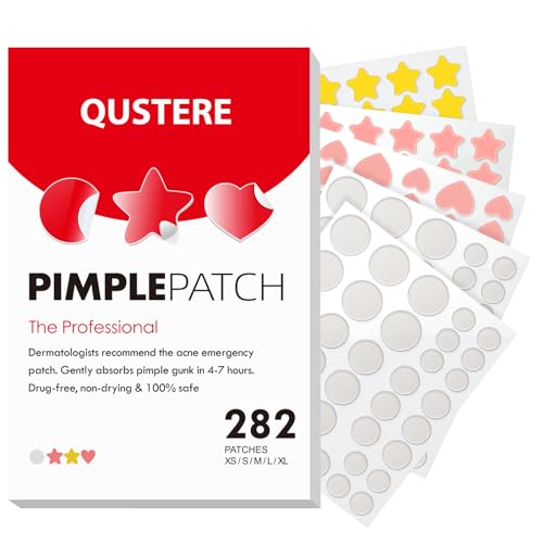 QUSTERE Hydrocolloid Pimple Patches - 282 Count in 3 Shapes