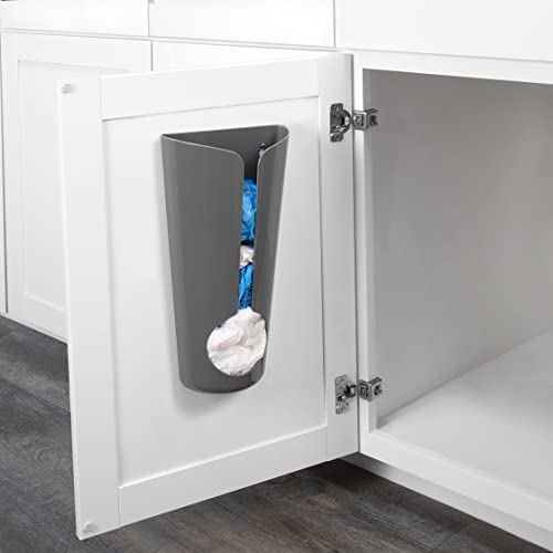 Spectrum Wall-Mount Grocery Bag Holder - Dark Gray Plastic Organizer