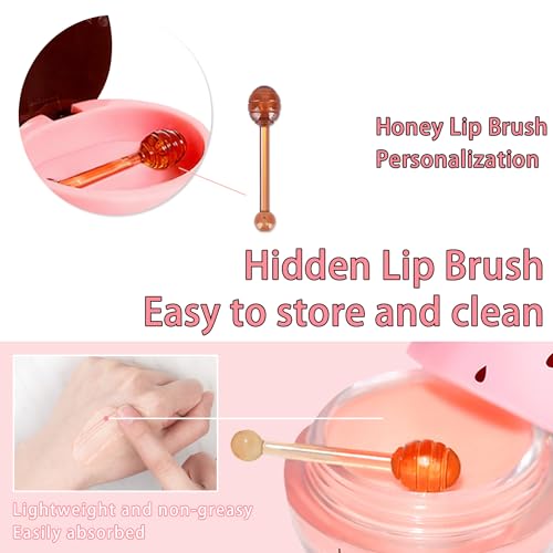 Meilury 3 Pcs Honey Strawberry Watermelon Lip Mask Set - Hydrating Night Lip Care
