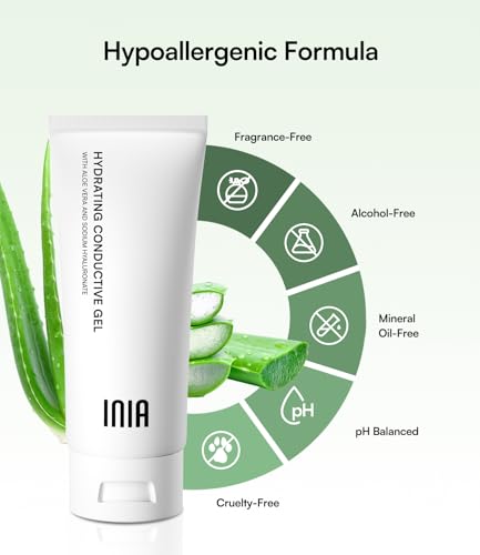 INIA Conductive Gel with Hyaluronic Acid for Skin Care, 3.38 Fl Oz