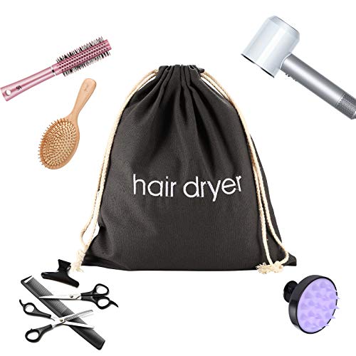 ERKXD Washable Hair Dryer Travel Bag - Drawstring Storage Pouch, 3 Pack
