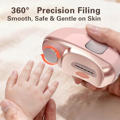2-in-1 Electric Nail Clipper & Polisher - Rechargeable, Pink