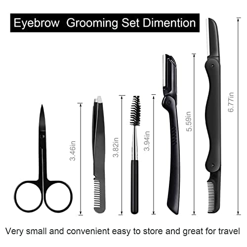 KAJUDA 5-in-1 Eyebrow Grooming Kit with Razor, Scissors & Tweezers