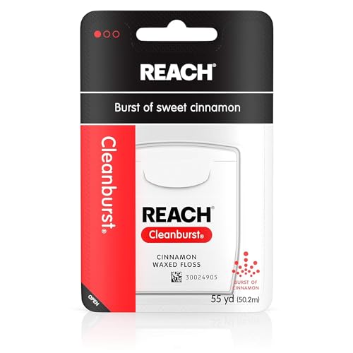 Reach Cleanburst Waxed Dental Floss - Cinnamon 55 Yards (Pack of 8)
