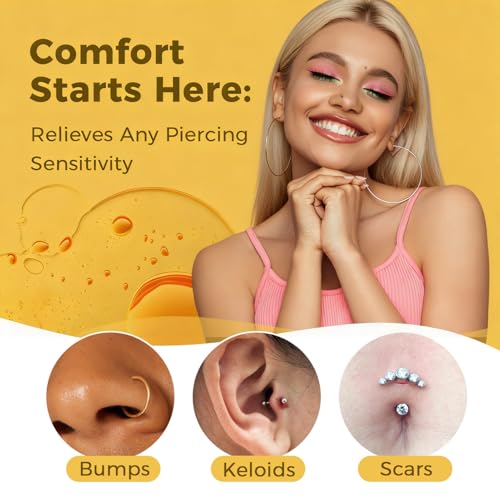 Oycevila Piercing Bump Solution Oil 0.5 oz with 20 Cotton Swabs - Targeted Aftercare