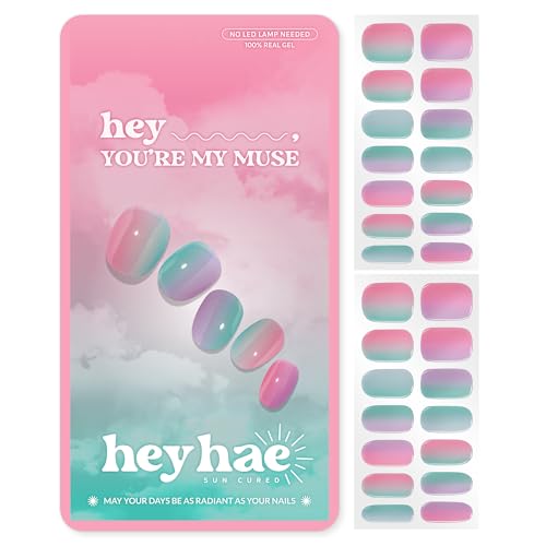 Heyhae Semi-Cured Gel Nail Strips - Pink Ombre Salon-Quality Nail Wraps