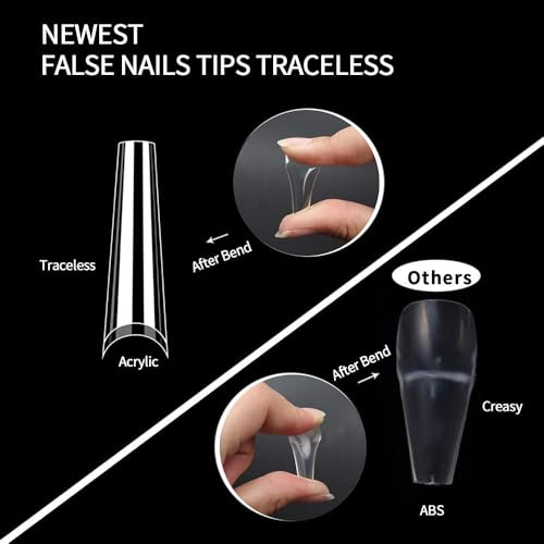 UNA GELLA XXL Soft Gel Nail Tips - Square & C-Coffin, 432pcs