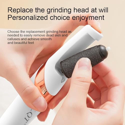 LQT White Electric Foot File – Rechargeable Callus Remover for Home Pedicure
