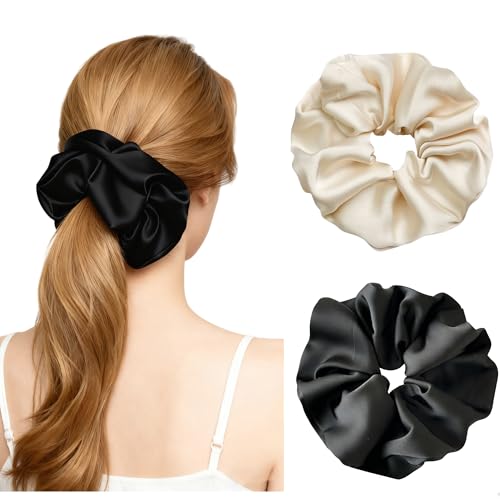 Extra Large Satin Scrunchies for Women - Jumbo Silk Hair Ties